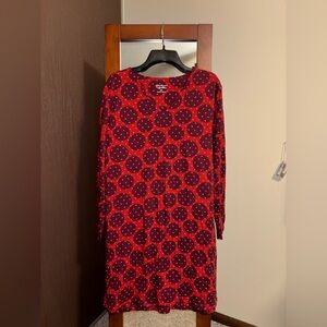Gudrun Sjödén red and pink polka dot long-sleeve dress